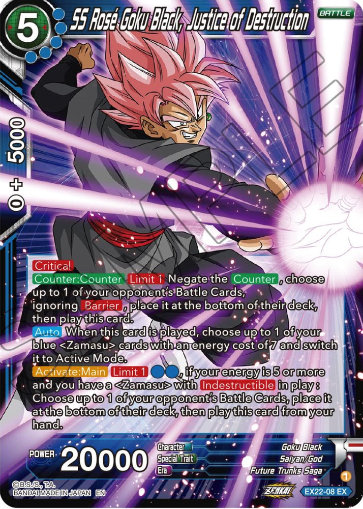 SS Rose Goku Black, Justicia de la Destrucción (EX22-08) [Ultimate Deck 2023] 