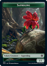 Saproling // Ficha de doble cara del guerrero humano [Mazos Starter Commander] 