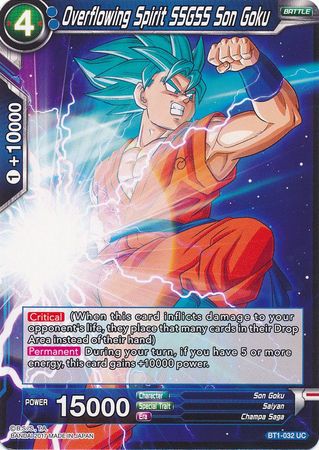 Espíritu desbordante SSGSS Son Goku (BT1-032) [Batalla Galáctica] 