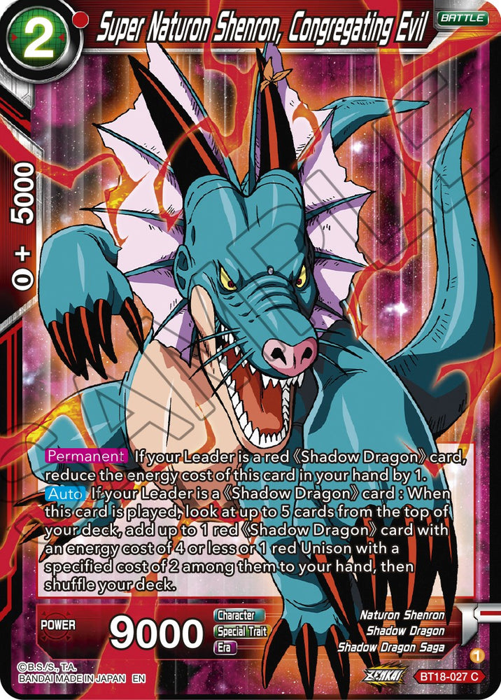 Super Naturon Shenron, Congregando el Mal (BT18-027) [El amanecer de las Leyendas Z] 