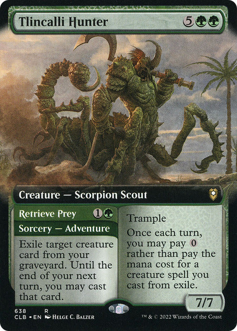 Cazador Tlincalli // Recuperar presa (arte extendido) [Commander Legends: Battle for Baldur's Gate] 