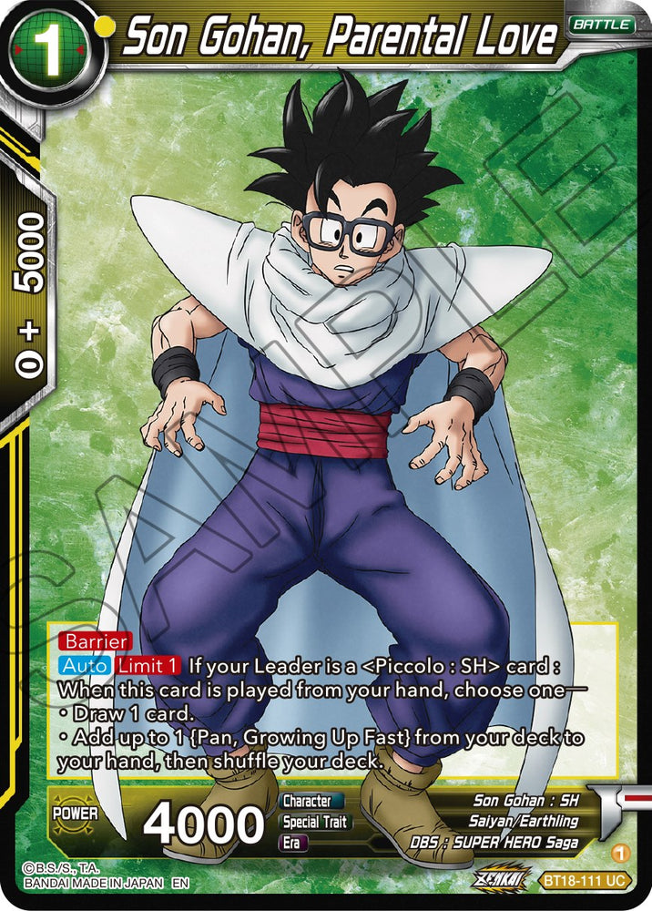 Son Gohan, Amor parental (BT18-111) [El amanecer de las leyendas Z] 