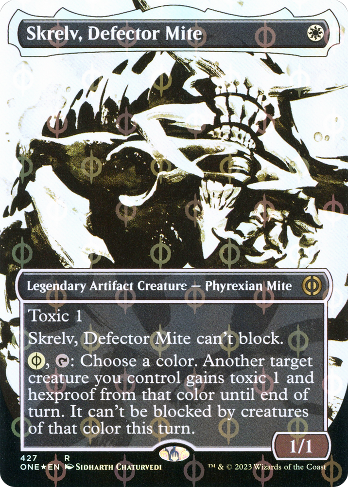 Skrelv, ácaro desertor (lámina paso a paso y completa de icor sin fronteras) [Phyrexia: All Will Be One] 