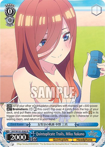 Quintuplicate Trails, Miku Nakano (5HY/W101-E082 R) [The Quintessential Quintuplets Movie]