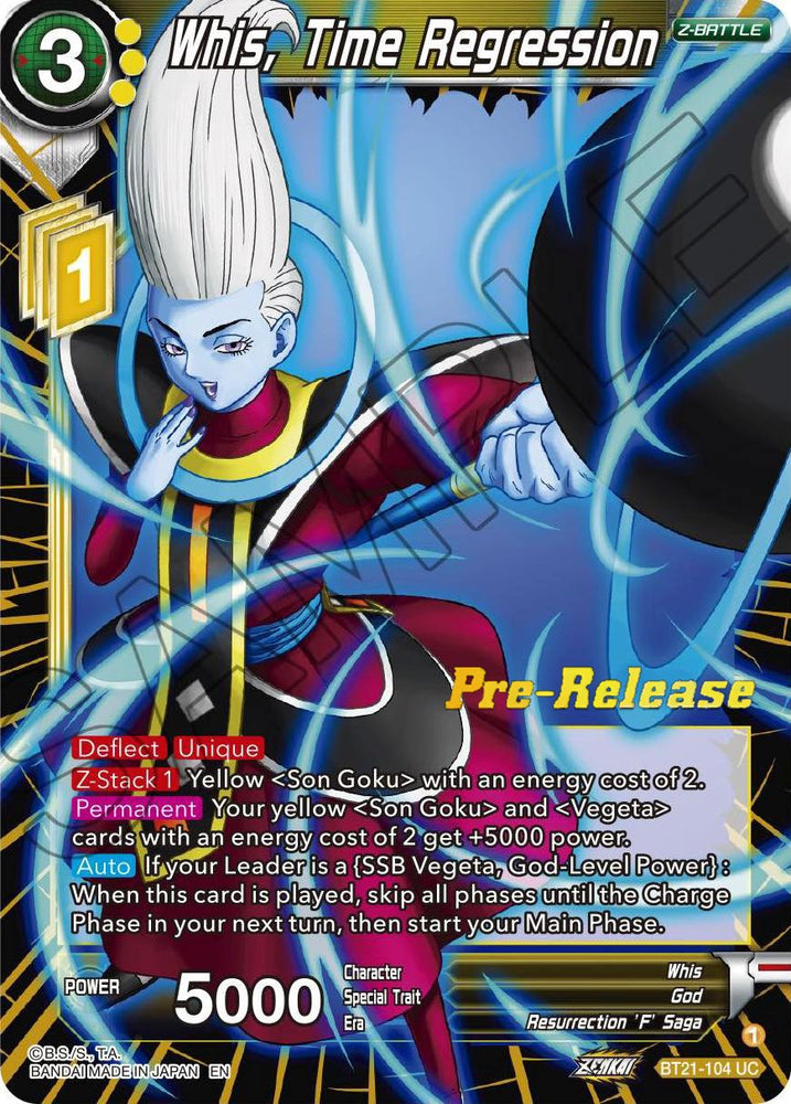 Whis, Regresión temporal (BT21-104) [Tarjetas de prelanzamiento de Wild Resurgence] 