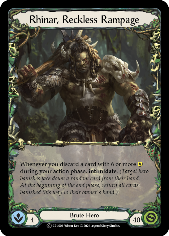 Rhinar, Reckless Rampage [U-CRU001] (Crucible of War Unlimited) Ilimitado Normal 
