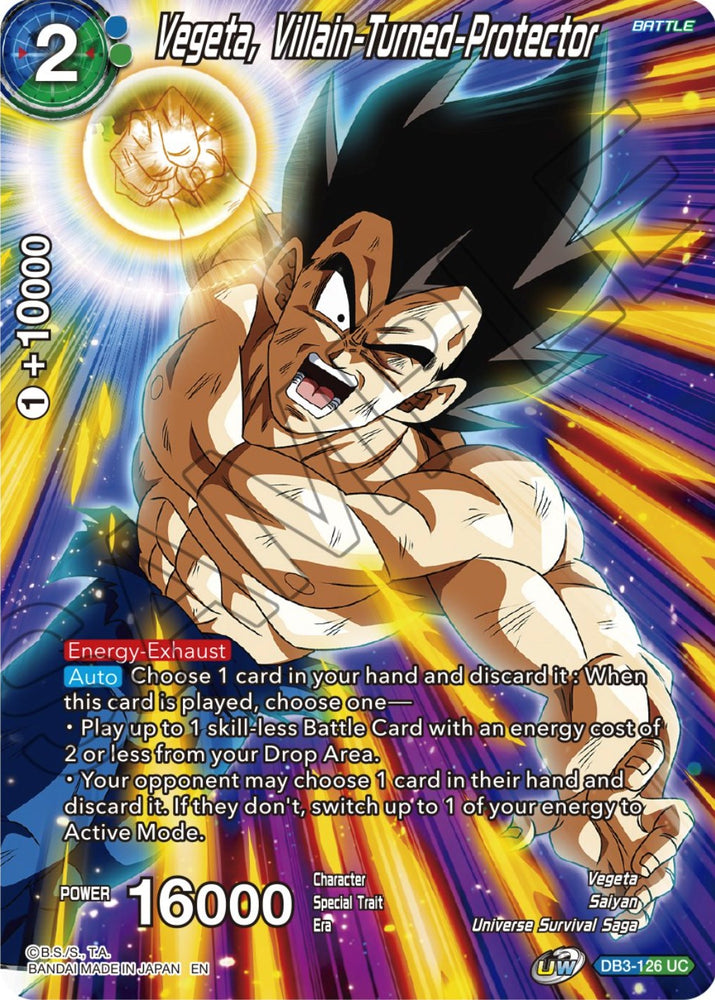 Vegeta, villano convertido en protector (DB3-126) [Selección de tema: Historia de Vegeta] 