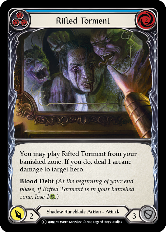 Tormento Rifted (Azul) [U-MON179-RF] (Monarch Unlimited) Lámina arcoíris ilimitada 