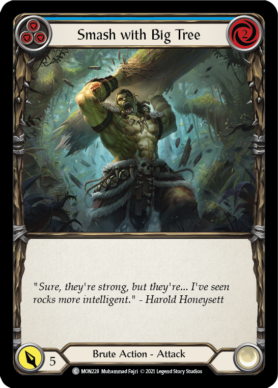 Smash with Big Tree (Azul) [MON228-RF] (Monarch) 1.ª edición Rainbow Foil 