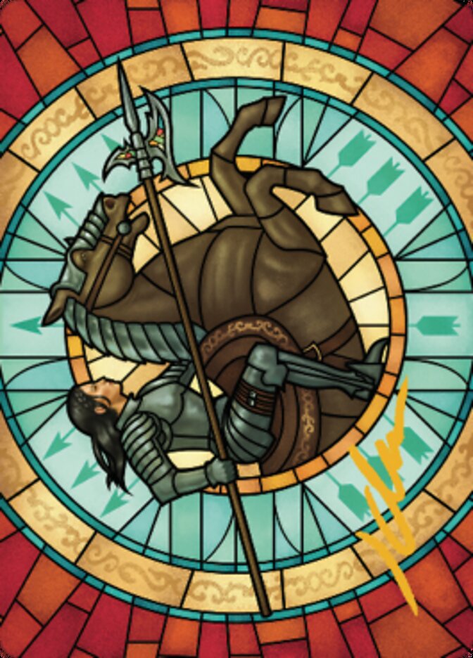Tarjeta artística de Tori D'Avenant, Fury Rider (firma estampada en oro) [Serie de arte Dominaria United] 