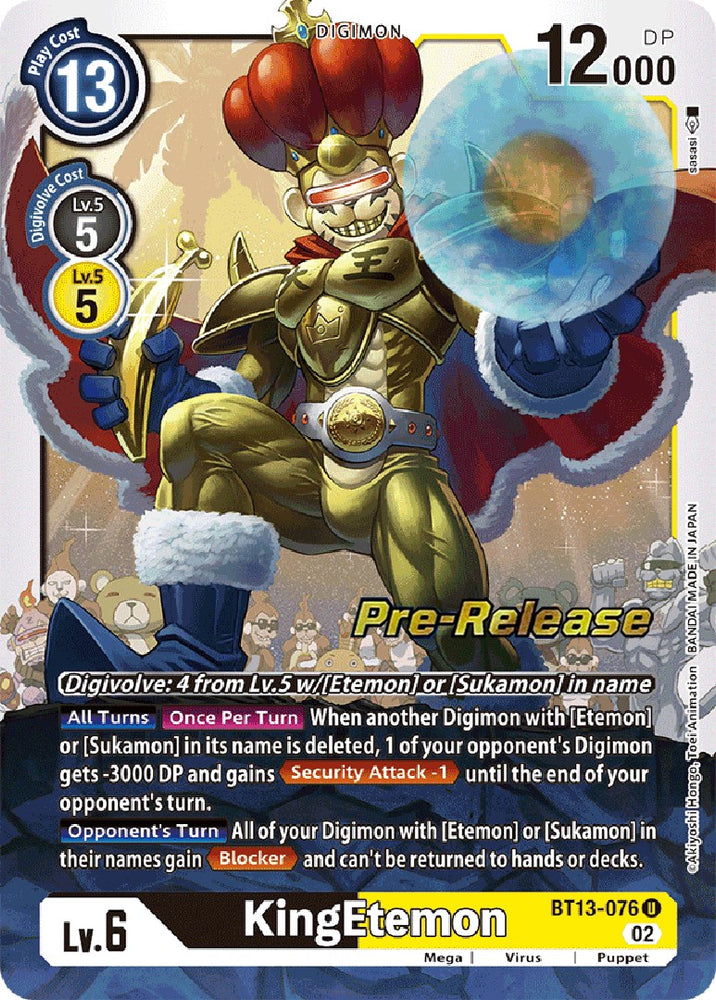 KingEtemon [BT13-076] [Versus tarjetas de prelanzamiento de refuerzo de Royal Knight] 