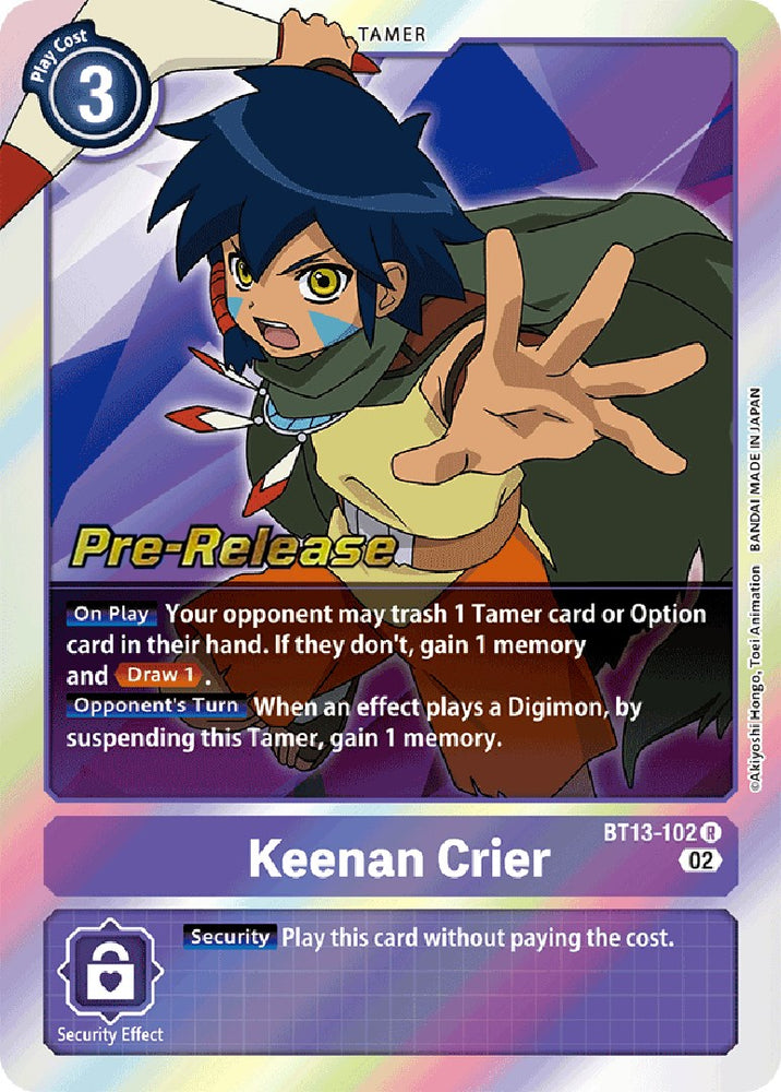 Keenan Crier [BT13-102] [Versus tarjetas de prelanzamiento de refuerzo de Royal Knight] 