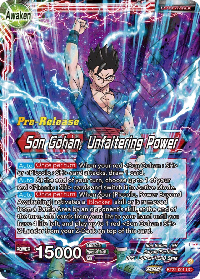 Son Gohan // Son Gohan, poder inquebrantable (BT22-001) [Promociones de presentación de golpe crítico] 