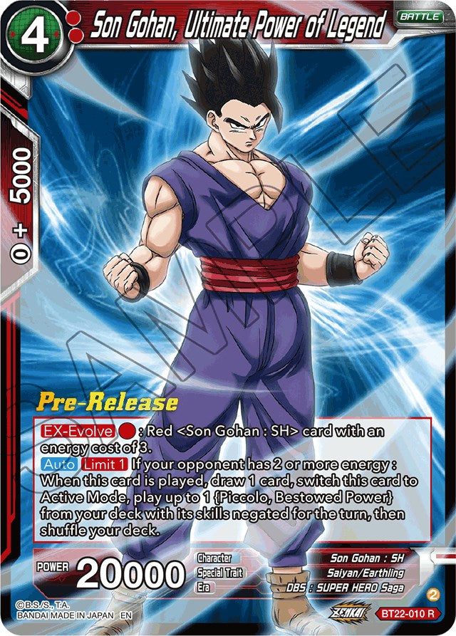 Son Gohan, Ultimate Power of Legend (BT22-010) [Promociones de presentación de Critical Blow] 