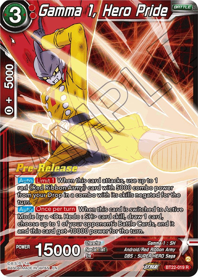 Gamma 1, Hero Pride (BT22-019) [Promociones de presentación de Critical Blow] 