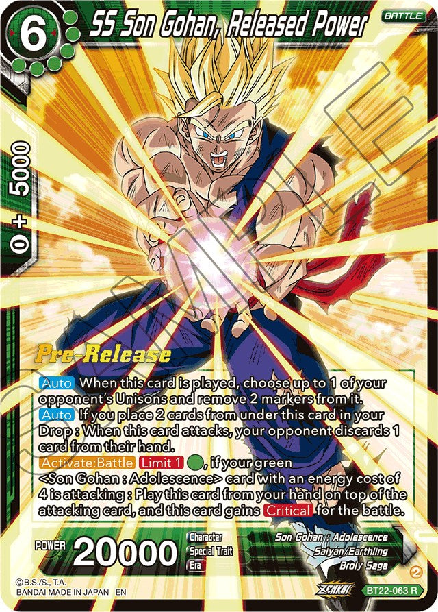 SS Son Gohan, poder liberado (BT22-063) [Promociones de presentación de golpe crítico] 