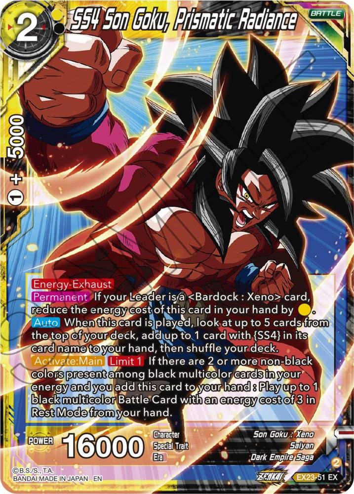 SS4 Son Goku, Resplandor Prismático (EX23-51) [Caja Aniversario Premium 2023] 