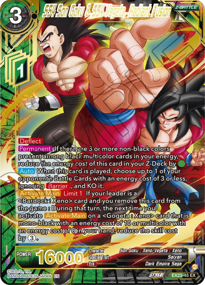 SS4 Son Goku &amp; SS4 Vegeta, Radiant Fusion (EX23-45) [Caja Aniversario Premium 2023] 