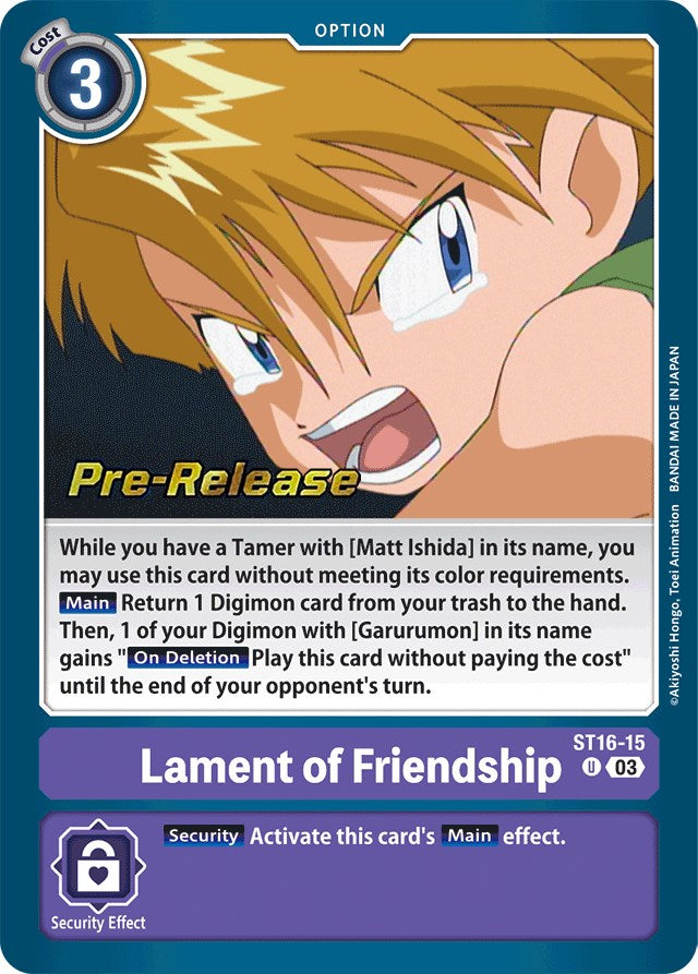 Lament of Friendship [ST16-15] [Starter Deck: Tarjetas de prelanzamiento del Lobo de la Amistad] 