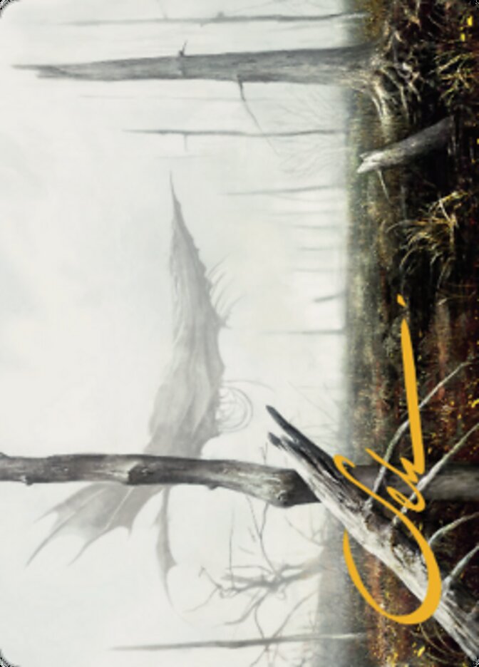 Tarjeta Swamp Art (firma estampada en oro) [Serie Dominaria United Art] 