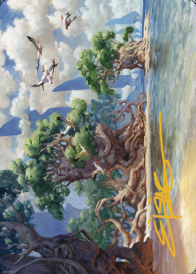Tarjeta de arte de la costa de Yavimaya (firma estampada en oro) [Serie de arte Dominaria United] 