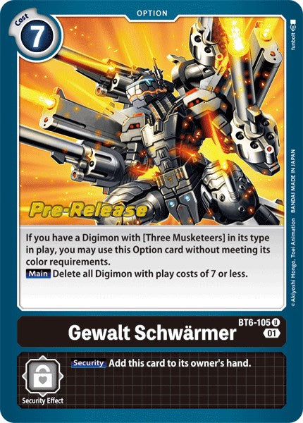 Gewalt Schwarmer [BT6-105] [Tarjetas de prelanzamiento de doble diamante] 