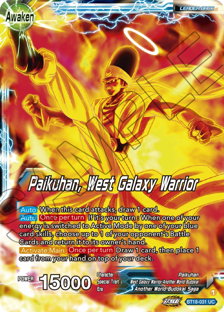 Paikuhan // Paikuhan, Guerrero de la Galaxia Occidental (BT18-031) [El amanecer de las Leyendas Z] 