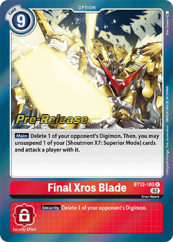 Final Xros Blade [BT12-100] [Tarjetas de prelanzamiento a través del tiempo] 