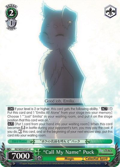 "Call My Name" Puck (RZ/SE35-E21 U) (Parallel Foil) [Re:ZERO: The Frozen Bond] - Blue Jay's Cauldron