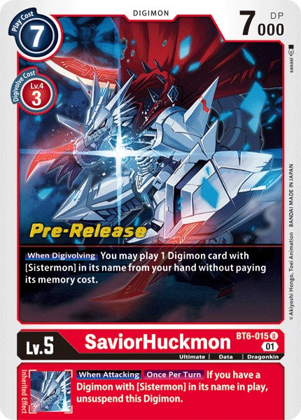 SaviorHuckmon [BT6-015] [Tarjetas de prelanzamiento de doble diamante] 
