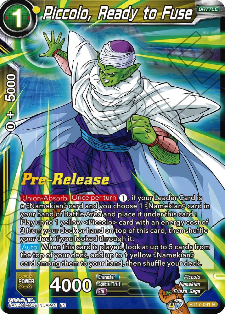 Piccolo, listo para fusionarse (BT17-091) [Promociones de presentación de Ultimate Squad] 