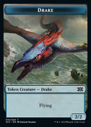 Drake // Ficha de doble cara del Golem pirexiano [Fichas Double Masters 2022] 