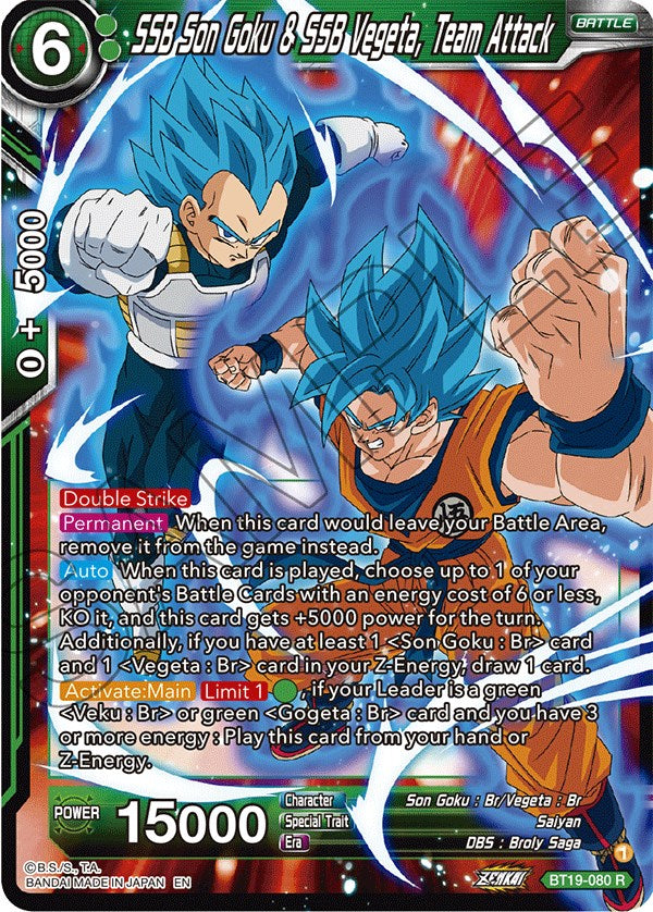 SSB Son Goku y SSB Vegeta, Team Attack (BT19-080) [La ambición del luchador] 