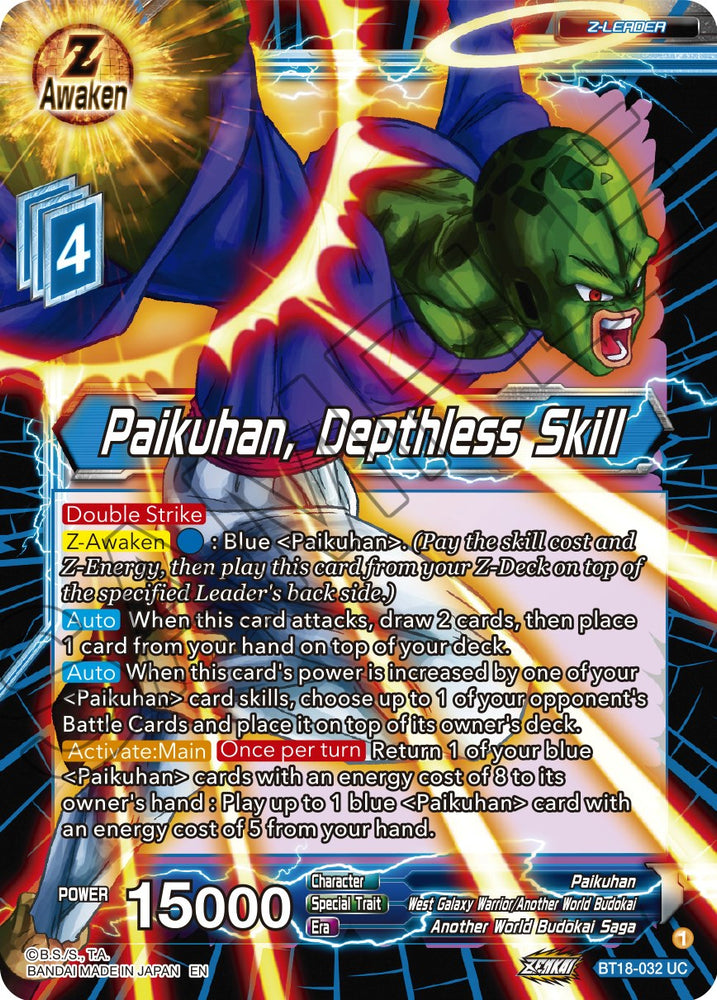 Paikuhan, habilidad sin profundidad (BT18-032) [El amanecer de las leyendas Z] 