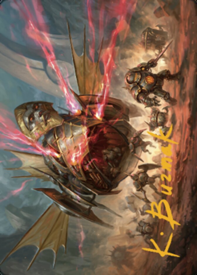 Liberator, tarjeta artística del Battlethopter de Urza (firma estampada en oro) [Serie de arte de guerra de los hermanos] 