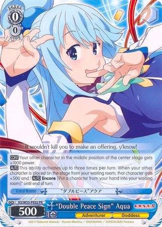 "Double Peace Sign" Aqua (KS/W55-PE02 PR) (Promo) [KonoSuba 2] - Blue Jay's Cauldron