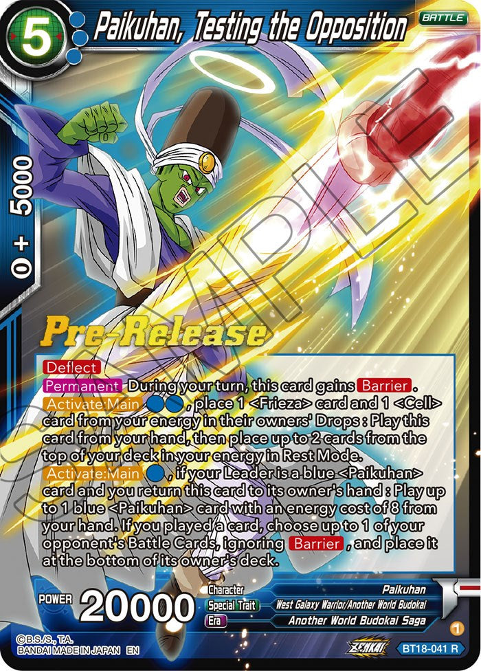 Paikuhan, probando la oposición (BT18-041) [Promociones de presentación de Dawn of the Z-Legends] 