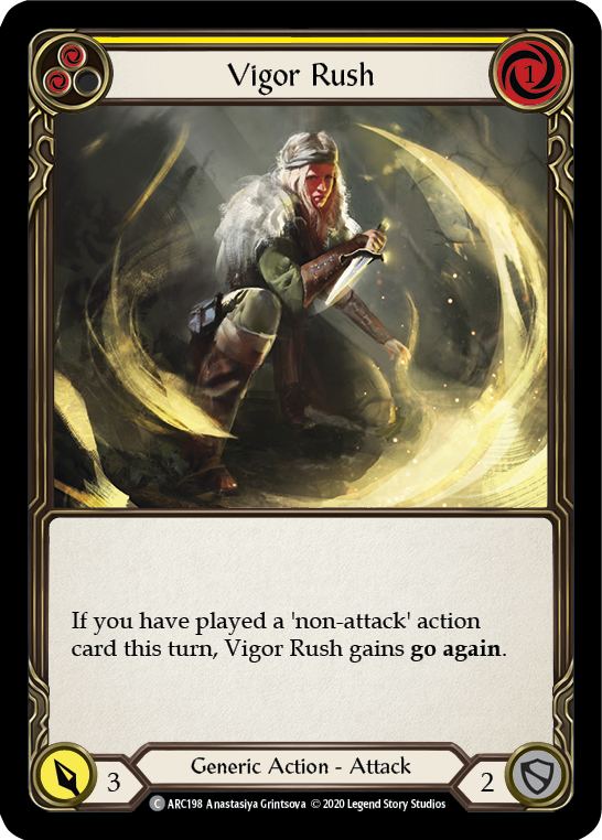 Vigor Rush (Amarillo) [U-ARC198] (Arcane Rising Unlimited) Lámina arcoíris ilimitada 