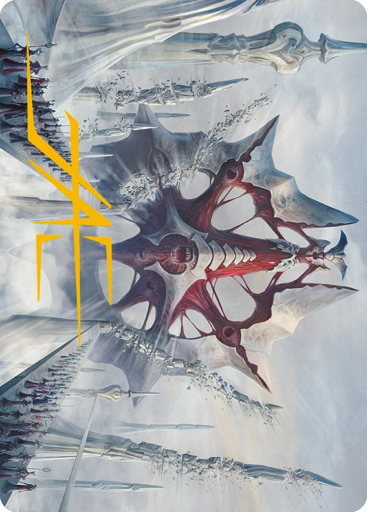 Tarjeta de arte Mondrak, Glory Dominus (firma estampada en oro) [Phyrexia: All Will Be One Art Series] 