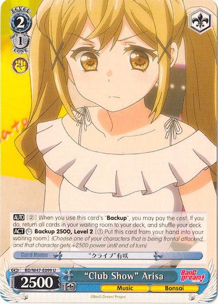"Club Show" Arisa (BD/W47-E099 U) [BanG Dream!] - Blue Jay's Cauldron
