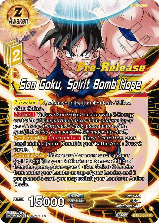 Son Goku, Spirit Bomb Hope (BT20-087) [Promociones de presentación con absorción de poder] 