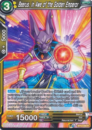 Beerus, asombrado por el Emperador Dorado (BT12-098) [Rejuvenecimiento vicioso] 