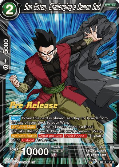 Son Goten, desafiando a un dios demonio (BT16-104) [Promociones de presentación del Reino de los Dioses] 