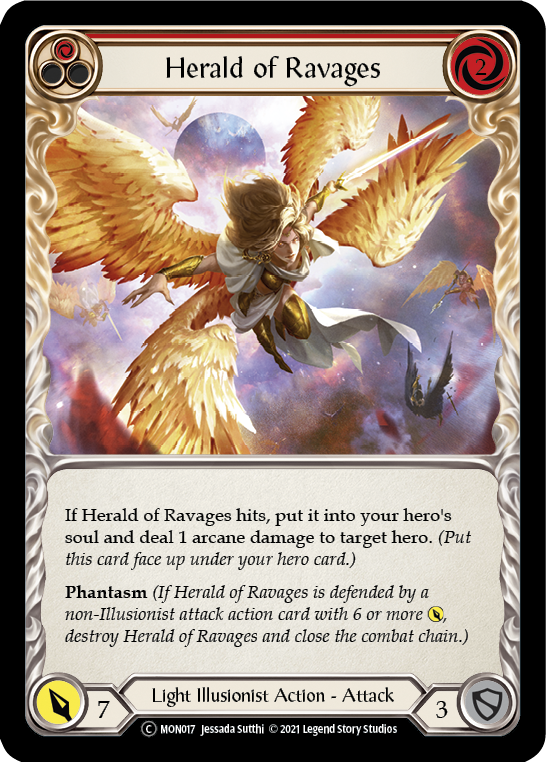 Herald of Ravages (Rojo) [U-MON017-RF] (Monarch Unlimited) Lámina arcoíris ilimitada 