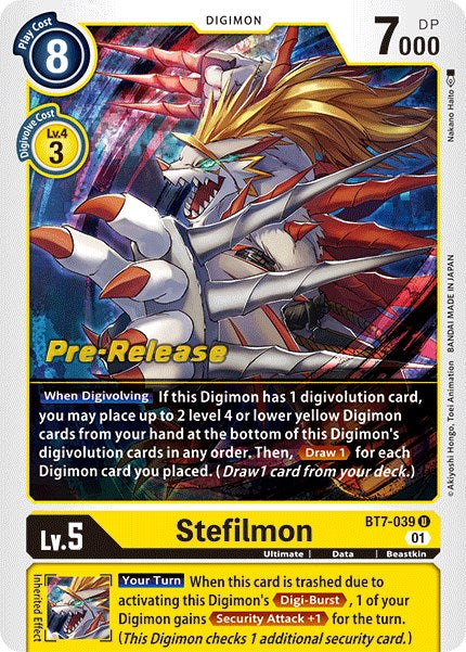 Stefilmon [BT7-039] [Tarjetas de prelanzamiento de la próxima aventura] 