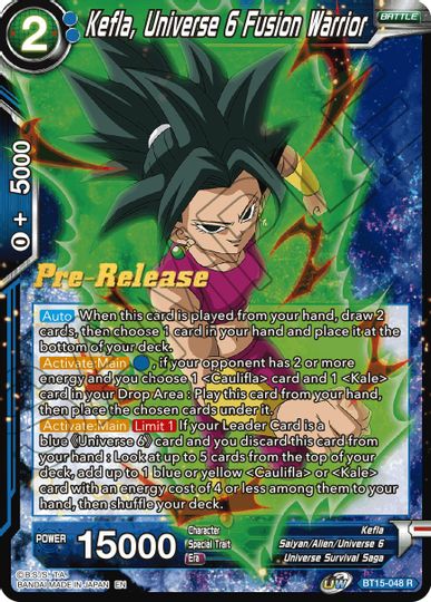 Kefla, guerrero de fusión del Universo 6 (BT15-048) [Promociones de presentación de Saiyan Showdown] 