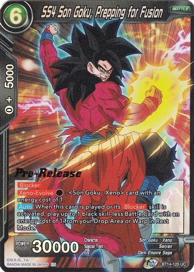 SS4 Son Goku, Preparándose para la fusión (BT14-125) [Promociones de presentación de Cross Spirits] 