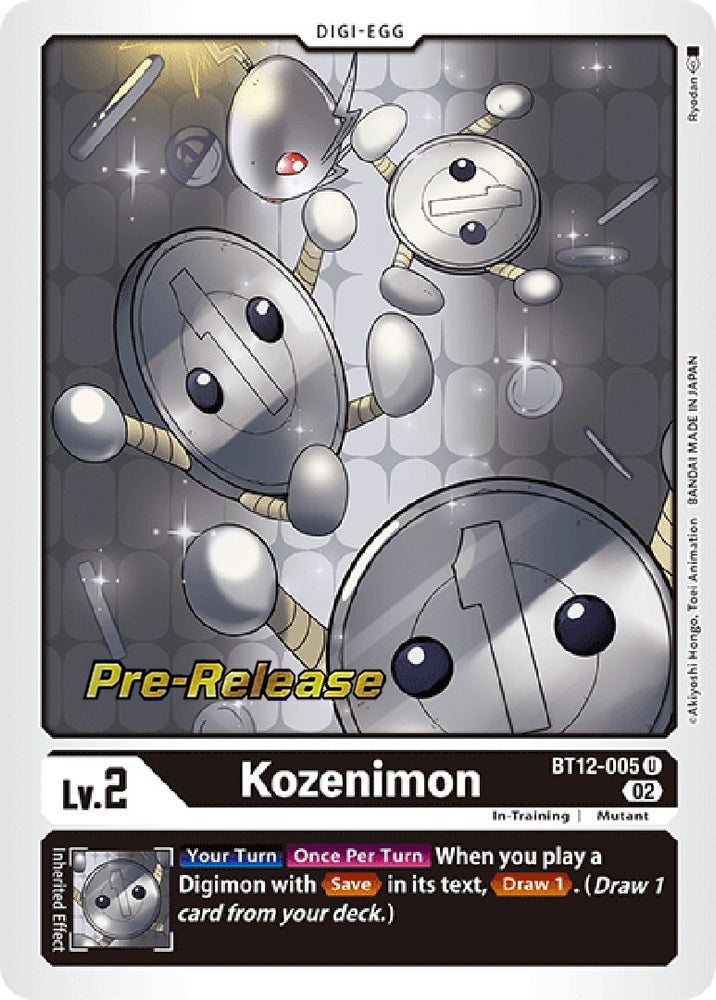 Kozenimon [BT12-005] [Tarjetas de prelanzamiento a lo largo del tiempo] 