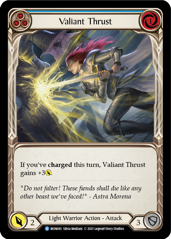 Valiant Thrust (Azul) [MON041-RF] (Monarch) 1.ª edición Rainbow Foil 