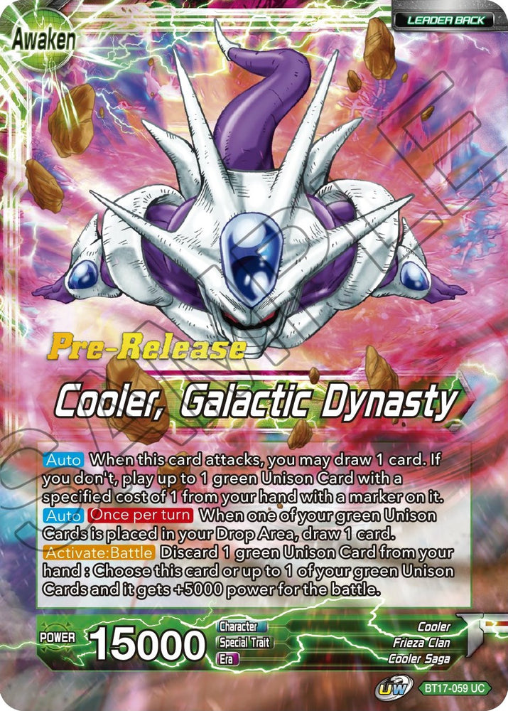 Cooler // Cooler, Galactic Dynasty (BT17-059) [Promociones de presentación de Ultimate Squad] 
